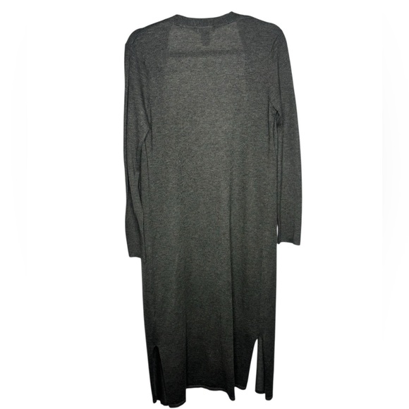 White House Wool Blend Open Front Long Cardigan Long Sleeve Lightweight Gray M - Picture 7 of 13